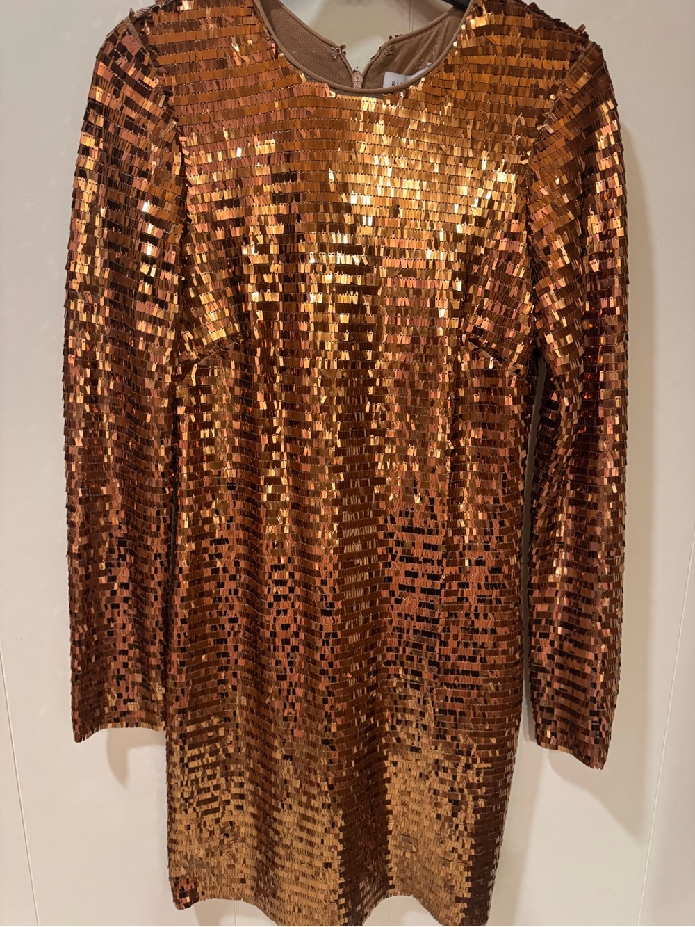 NWT Gianni Bini Copper Sequin Long Sleeve Mini Dress